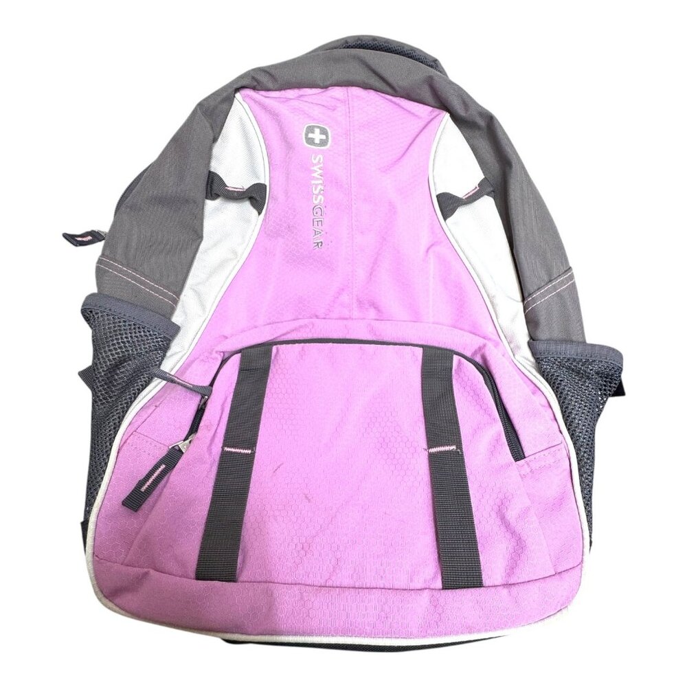 SwissGear Lavender Purple Pink & Grey Hexagon Pattern Backpack Sport Hiking READ
